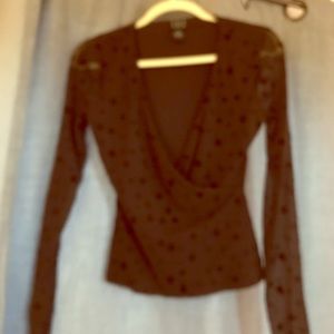 Fun dotted, sheer-sleeve top